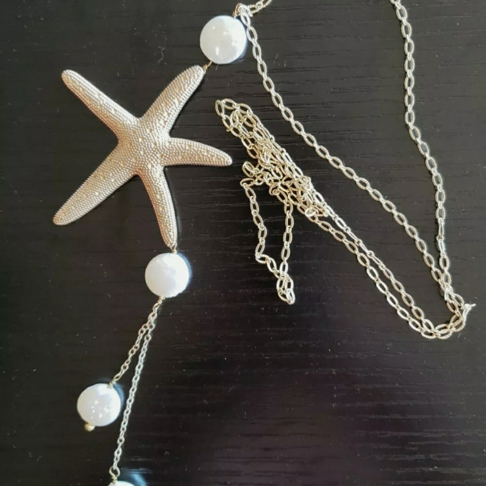 Gold 30" Chain 7" Gold Starfish Pearl Extension